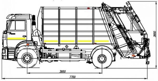 МУСОРОВОЗ С ЗАДНЕЙ ЗАГРУЗКОЙ 585130